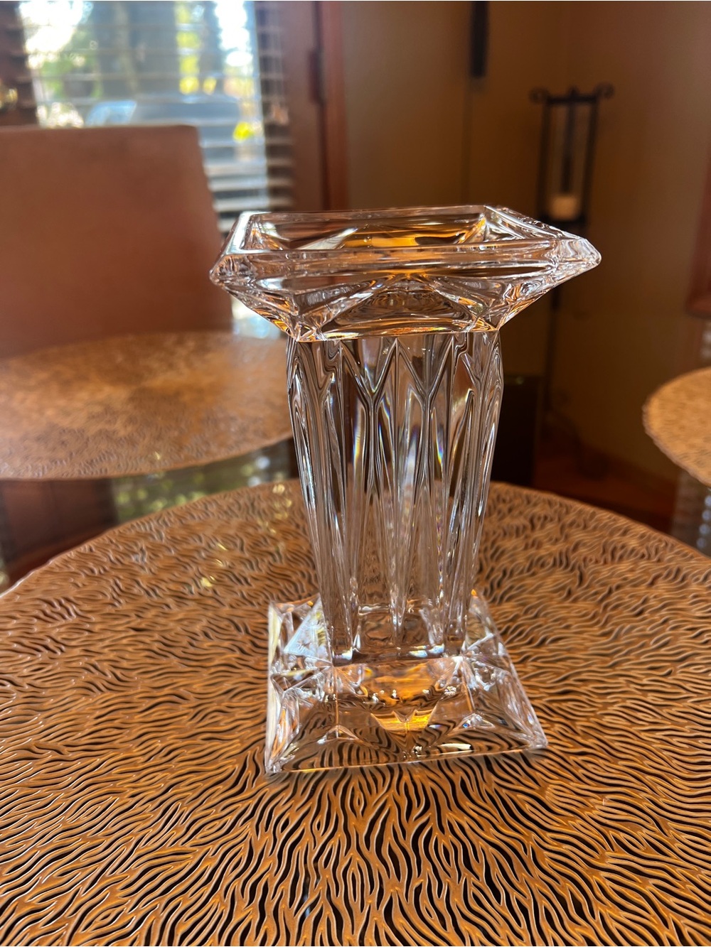 Heavy glass vase/candleholder